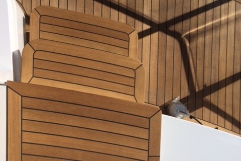 Teak wooden steps on boat by Duca Solutions
