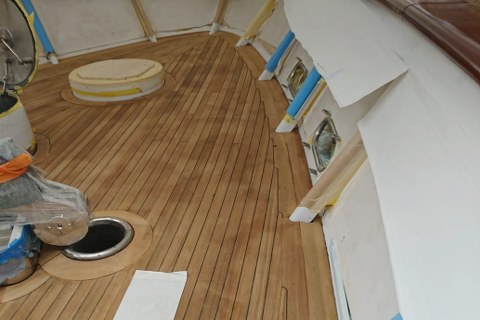 Deck installation on a super yacht by Duca Solutions