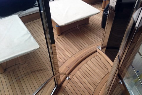 Exterior decking on super yacht by Duca Solutions
