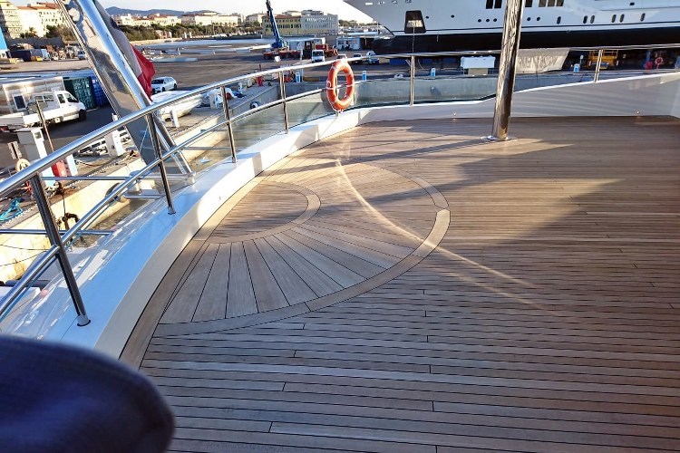 Custom yacht deck inlays by Duca Solutions