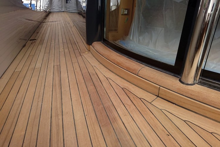 Finished teak deck by Duca Solutions