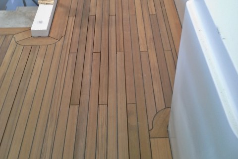 Teak decks sections installation by Duca Solutions