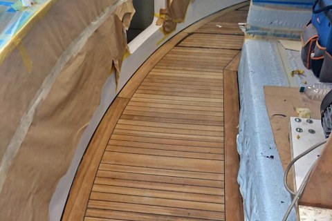 Boat teak deck fitting by Duca Solutions