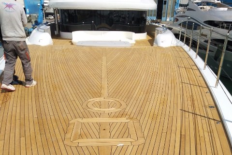 Luxury yacht exterior flooring by Duca Solutions
