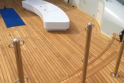 Prefabricated custom teak panels for a mega yacht by Duca Solutions