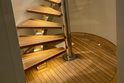 Marine boat flooring on a motor yacht by Duca Solutions