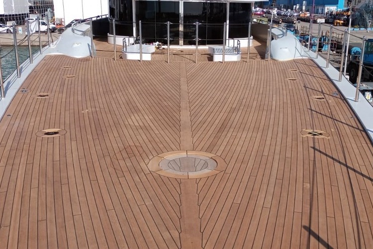 Custom marine decking sheets on super yacht by Duca Solutions