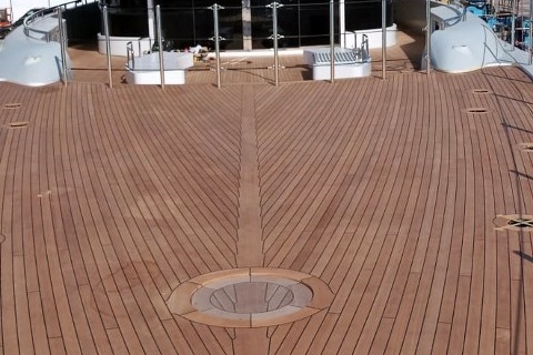 Replacing teak on super yacht by Duca Solutions