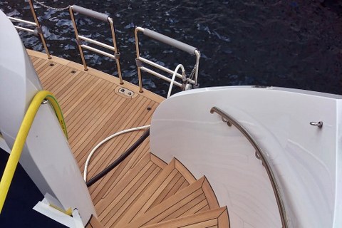 Teak yacht ladder by Duca Solutions