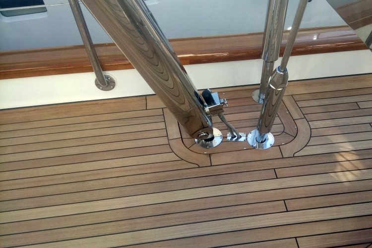 Teak deck on a sailing yacht by Duca Solutions